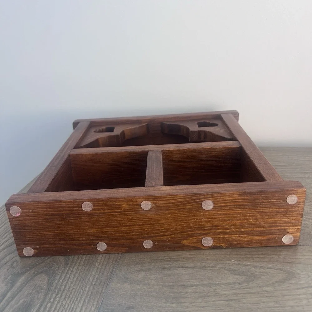 Vintage Solid Wood Heart Cutout Wall Shelf Country Cottage Display Shelf